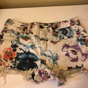 Vintage floral free people high waisted shorts